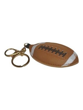 NWOT Faux Leather Football Bag Charm - Keychain - Brown Keyring